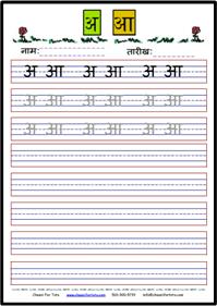 Hindi Vowel Chart